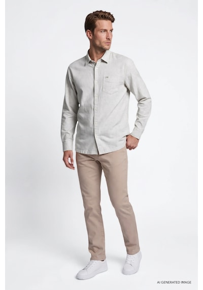 Wrangler %100 Pamuk Regular Fit Erkek Gömlek W2520584035 Gri