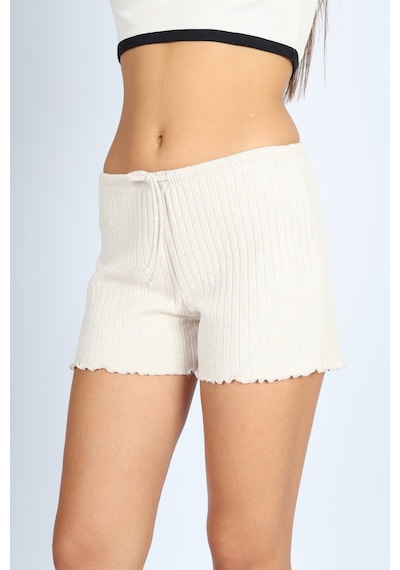 Soft&Basic Punta Raporlu Kaşkorse Bej Şort Bej