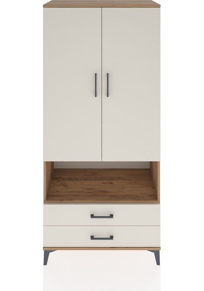 Hyperion Dolap 5 Raflı 2 Çekmeceli 2 Kapaklı 88x44x195 Çam-ay... Çam