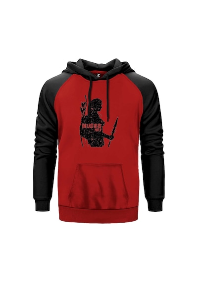 The Last Of Us 2 Ellie Face Kırmızı Renk Reglan Kol Sweatshirt Kırmızı