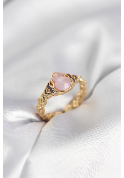 Gold Renk Pembe Damla Model Kadın Yüzük 5886 Belirtilmemiş