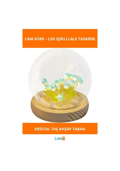 Led Işıklı Kendin Yap Lale Cam Küre 1 Adet