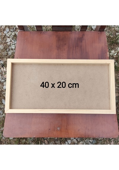40x20cm Beyaz Ahşap Çerçeveli Pano Camsız - Arkalık Sabit