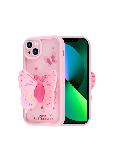 Zore Apple iPhone Uyumlu 13 Kılıf Kamera Korumalı Figür Tasarımlı Omsy Kapya Kapak - Pembe Açık