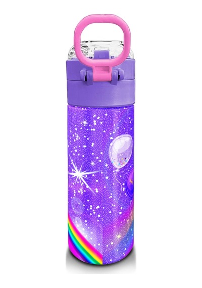 Coral High Kids Mor Unicorn Desenli Pipetli Ve Direkt İçim Çelik Termos 500 Ml 31837 Gök Mavisi