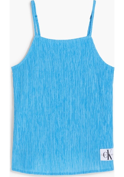 Calvin Klein Crınkle Strap Top Kadın Mavi T-shirt