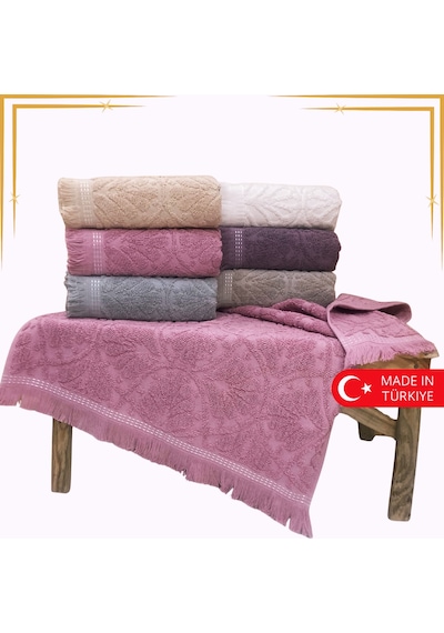 Bilmar Bukle Jakarlı Saçaklı Gonca Desenli El Ve Yüz Havlusu 50 X 90 Cm X 6 Adet Çok Renkli