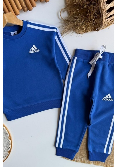 Noble Kids Erkek Çocuk Nakış İşlemeli Eşofman Takımı Mavi Saks