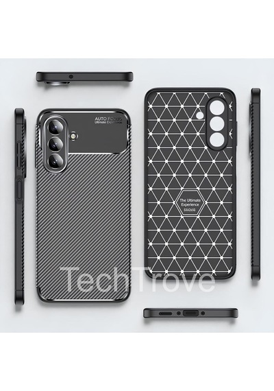Samsung Uyumlu Galaxy S25 Fe Kılıf Kamera Korumalı Darbe Emici Karbon Fiber Desenli Kapak
