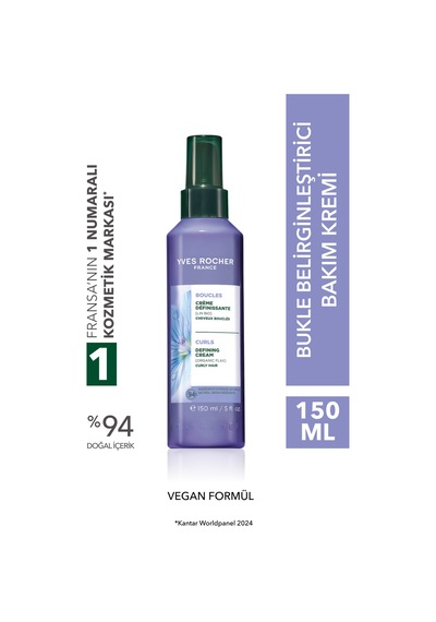 Yves Rocher Bukle Belirginleştirici Bakım Kremi - Kıvırcık Ve Dalgalı Saçlar -vegan-durulanmaz-99729 150 Ml