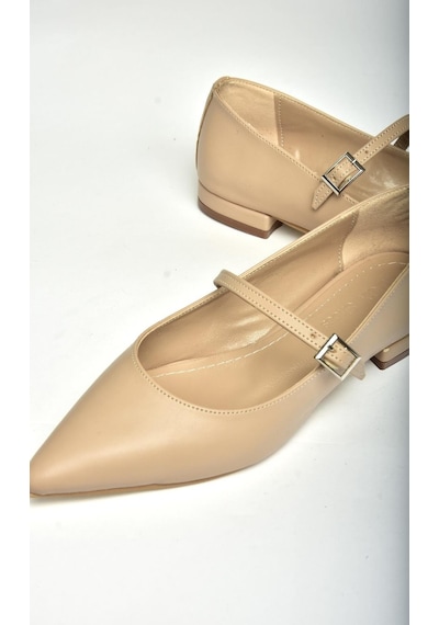 Fox Shoes U725512209 Ten Sivri Burunlu Kadın Babet Ten-suni Deri Ten Rengi