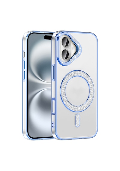 Nihcase Apple Uyumlu iPhone 16 Plus Kılıf Karetta Diamod Taş Desenli Magsafeli Kapak