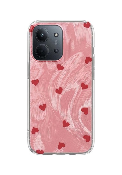 Xiaomi Redmi 15c  Kılıf Pink Heart Silikon Kılıf Kırmızı