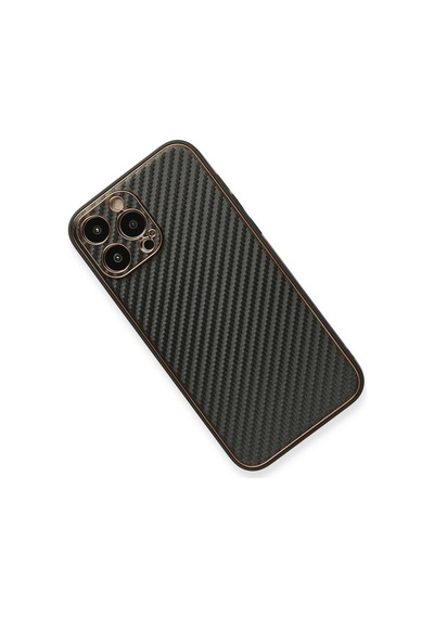 Mey İthalat iPhone Uyumlu 13 Pro Max Kılıf Coco Karbon Silikon - Siyah