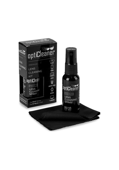 Premium Lens Temizleme Kiti, 30ml Sprey Ve 15x18cm Mikrofiber Bez, Gözlük, Telefon, Laptop, Kam