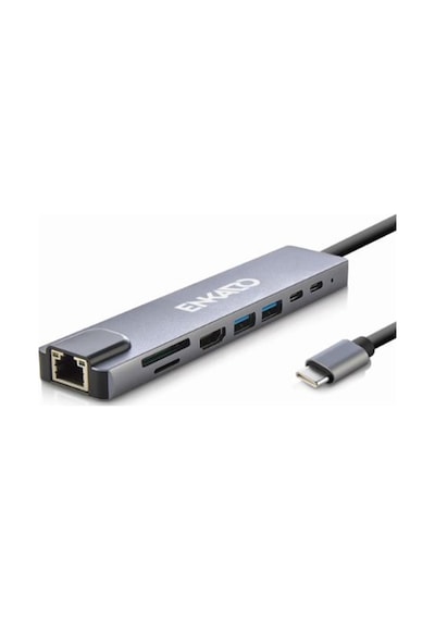 Enkado Ekd-tp42 Type-c To To Hdmı 8in 2pd+2 Usb 2,0 +hdmı 4k +sd-tf+ethernet 100mbs