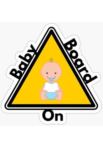 Arabada Bebek Var Sticker oto Yapıştırma Etiket 18cm MD8