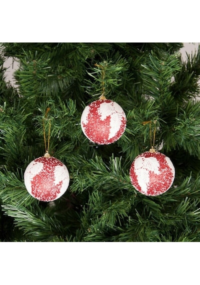 Yılbaşı Ağaç Süsleme Topları Desenli 8 Cm