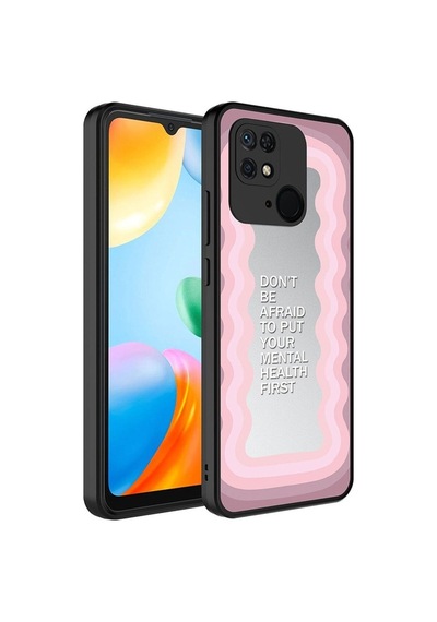 Xiaomi Redmi 10c Kılıf Aynalı Desenli Kamera Korumalı Parlak Zore Mirror Kapak Ayna