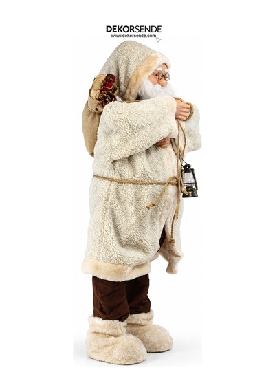 Yılbaşı Noel Baba Kürklü Bej 90 Cm