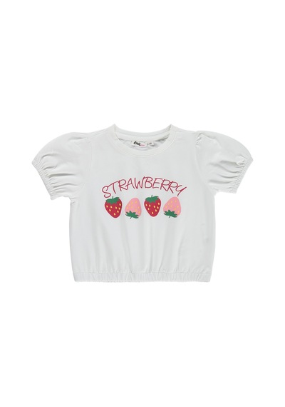 Civil Girls Strawberry 2-5 Yaş Tişört - Kırık Beyaz