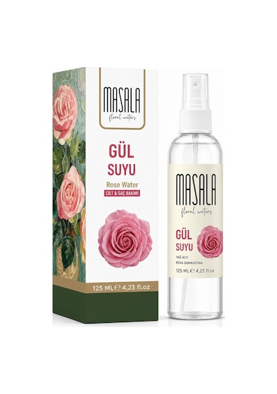 Saf Gül Suyu 125 Ml%100 Doğal Yağlı Hidrosol - Tonik Rose Floral Water Hydrosol Tonic
