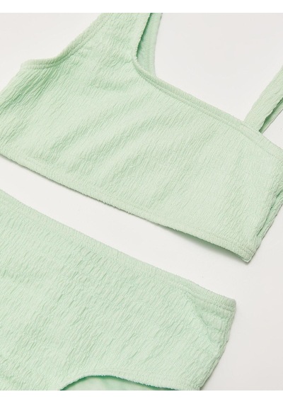Deep Beach Dokulu Kumaş Kız Çocuk Bikini Takım 001