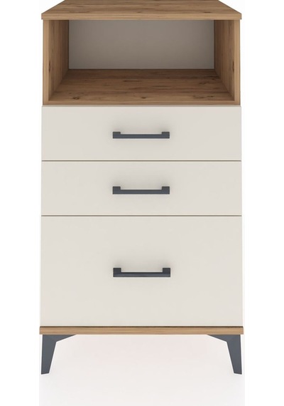 Hyperion Komodin Tek Raflı 3 Çekmeceli 60x44x106 Çam-aytaşı Çam