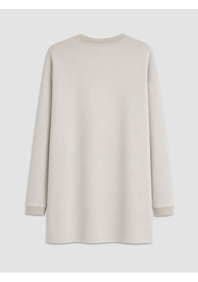 Lcw Everyday Gri Soft Touch Oversize Kadın Sweatshirt Tunik