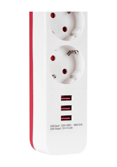 S-lınk Spg403u, 4 Soket, Akım Korumalı Priz, 3xusb 5v 2.4a, 1.5mt %100 Bakır 1.5mm Kablo, 750 Joule Standart