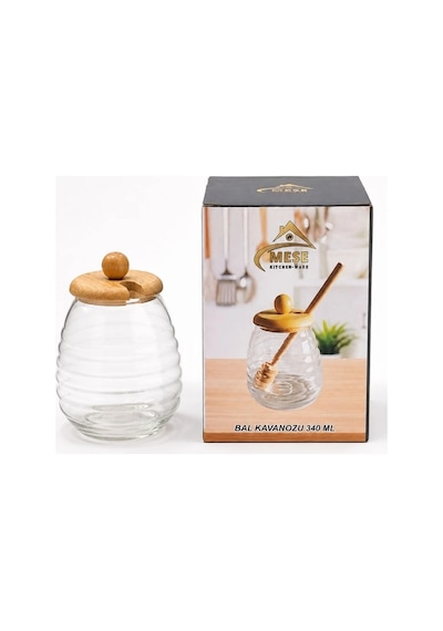 Meşe Bal Kavanozu Kaşıklı 340 Ml Diğer