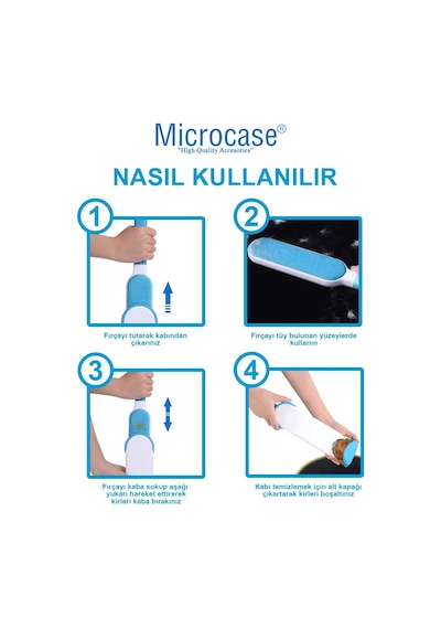 Microcase 2'li Kedi-Köpek Tüy Toplama Fırça Seti - AL3178