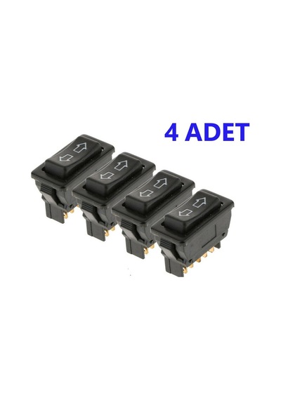Üniversal Ok İşaretli Cam Düğmesi Anahtarı 4 Adet 5 Pinli
