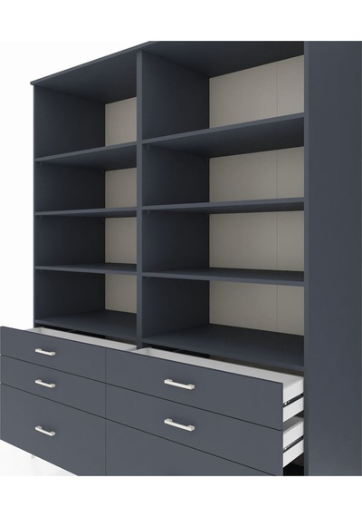Kronos Gardrop 8 Raflı 6 Çekmeceli 176x59x221 Antrasit-antrasit Antrasit Kronos Gardrop 8 Raflı 6 Çekmeceli 176x59x221 Antrasit-antrasit Antrasit
