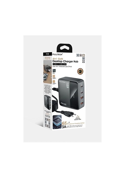 65w Masaüstü 4 Portlu Hızlı Şarj Cihazı İstasyonu 2xusb-a, 2xtype-c Giriş,1,5 Mt. Kablo