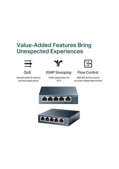 Çelik Yapılı 5 Port Gigabit Switch Aygıtı
