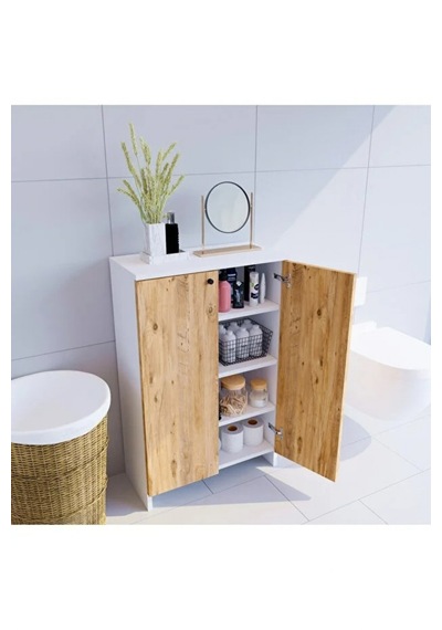 Banyo Düzenleyici Mutfak Rafı Banyo Dolabı Çok Amaçlı Dolap 5 Katlı Mutfak Düzenleyici Banyo Çam
