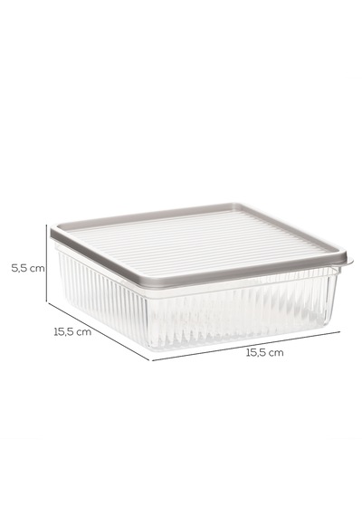 Porsima 5306 4 Lü Buzdolabı Ve Difriz Düzenleyici Saklama Kabı Seti - Bpa İçermez Kapicino, 1 Lt Cappuccino