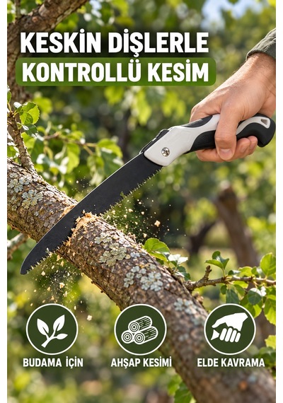 53 Cm Katlanır Budama Testeresi Pelikan El Testeresi Bahçe Dal Ve Ahşap Kesimi Ergonomik Saplı Büyük
