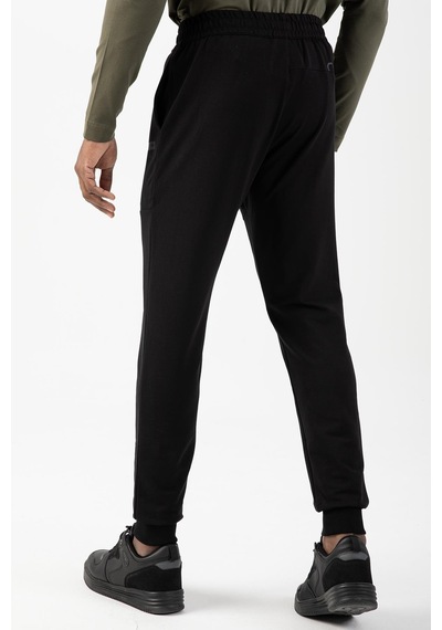 Maraton Sportswear Regular Erkek Ribana Paça Basic Siyah Eşofman Altı 21716 Siyah - Siyah