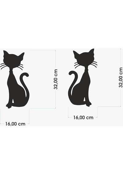 Kalp Kuyruklu Sevimli Kediler Duvar Tablosu-Dekor Ürünü-Kedi-Mdf