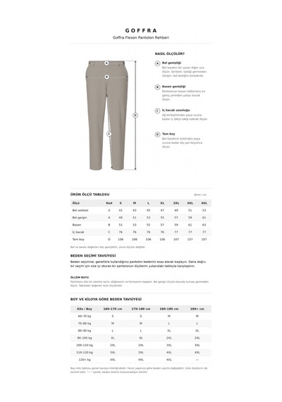 Goffra Erkek Flexon Ultra Esnek Relaxed Beli Lastikli Jogger Pantolon Krem M702-r0433-06 Goffra Erkek Flexon Ultra Esnek Relaxed Beli Lastikli Jogger Pantolon Krem M702-r0433-06