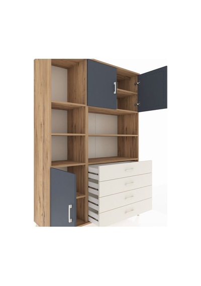 Hyperion Dolap 8 Raflı 4 Çekmeceli 3 Kapaklı 132x44x195 Çam-antrasit/aytaşı Antrasıt/aytası Hyperion Dolap 8 Raflı 4 Çekmeceli 3 Kapaklı 132x44x195 Çam-antrasit/aytaşı Antrasıt/aytası
