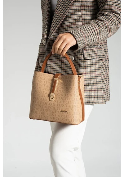 Just Polo Kadın Günlük Kullanıma Uygun Şık El Ve Omuz Çantası Shoulder Bag Kum - Taba