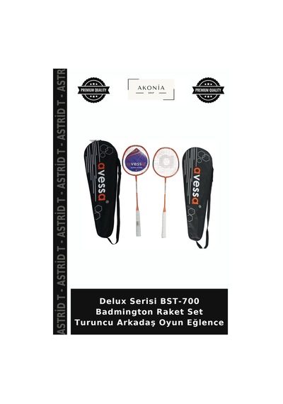 Delux Serisi Bst-700 Badmington Raket Set Turuncu Arkadaş Oyun Eğlence