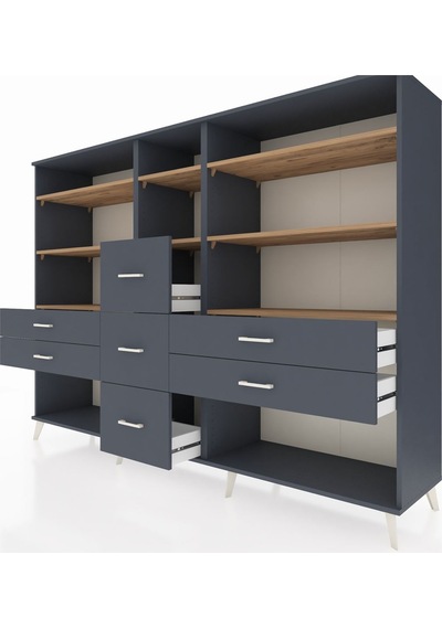 Hyperion Dolap 8 Raflı 7 Çekmeceli 220x44x163 Antrasit-çam/antra Antrasit-çam/antrasit Hyperion Dolap 8 Raflı 7 Çekmeceli 220x44x163 Antrasit-çam/antra Antrasit-çam/antrasit
