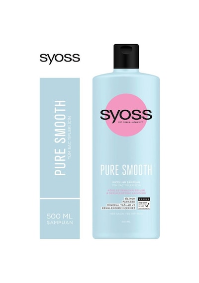 Syoss Pure Smooth Micellar Ağırlaştırmayan Silikonsuz Şampuan 3 x 500 ML