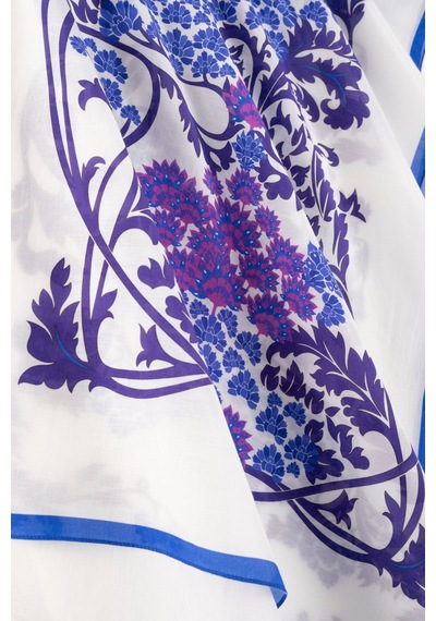 İmannooor Gelincik Kırmızı Pamuk Floş Şal 72x212 Mor-purple