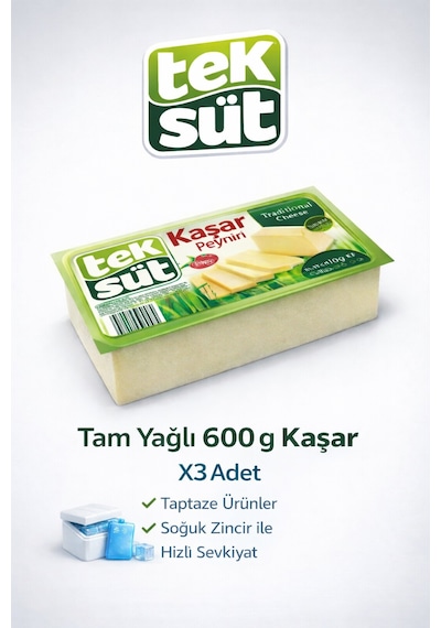 Tam Yağli Kasar 600 Gr X 3 Adet