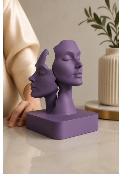 İkiliğin Yüzleri Figürlü Minimalist Dekoratif Biblo 01365693